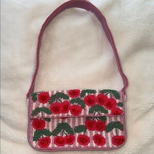 ANTHROPOLOGIE THE FIONA CHERRY BEADED PURSE